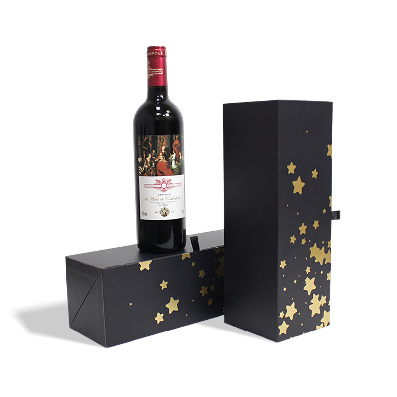 Rigid Clamshell Wine Box With Magnetic Closure Elegant