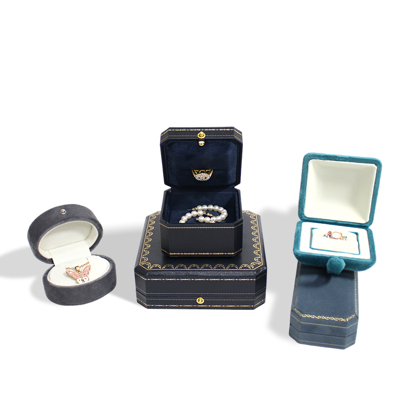 Luxury Jewelry Wedding Velvet Ring Box Leather Gift Packaging