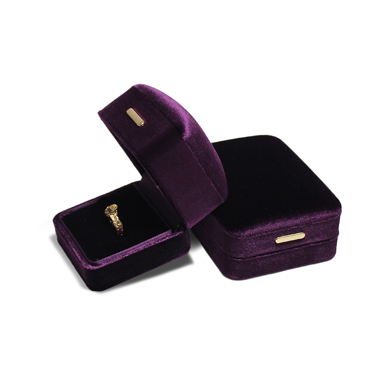 Romantic Wholesale Jewelry Box Vintage Purple Customized Logo Jewelry Box Velvet