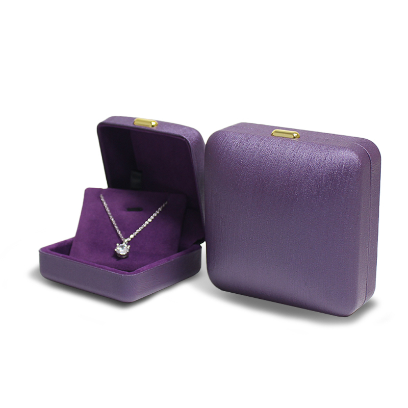 Pendant Box Leather Luxury Jewelry Box Purple Pu Jewelry Packaging Box