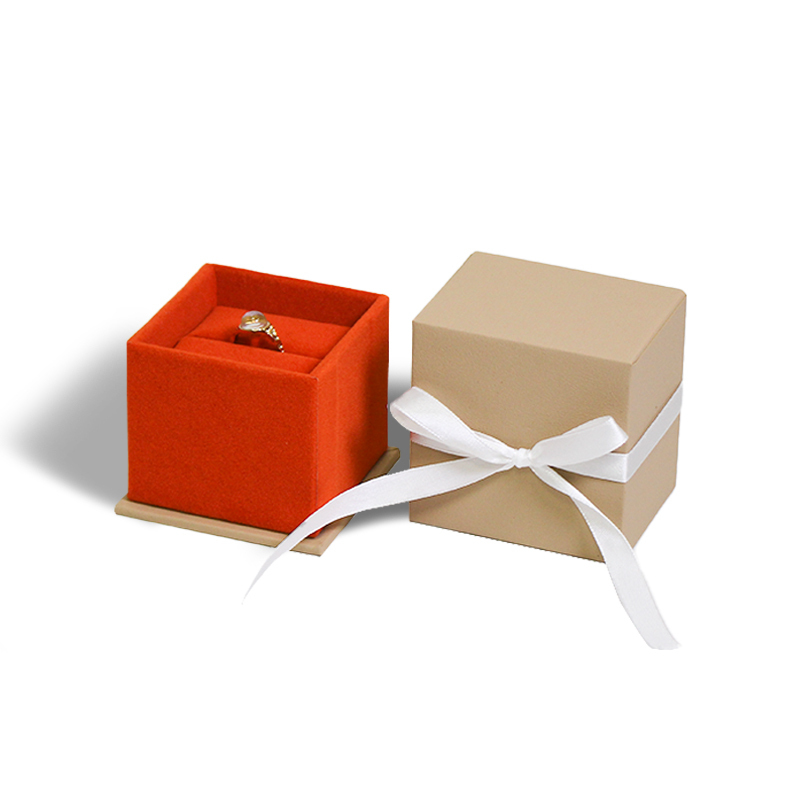 Custom High Quality Ring Bracelet Gift Packaging Leather Sliding Luxury Jewelry Removable Lid Box With Neck Box With Ribbon