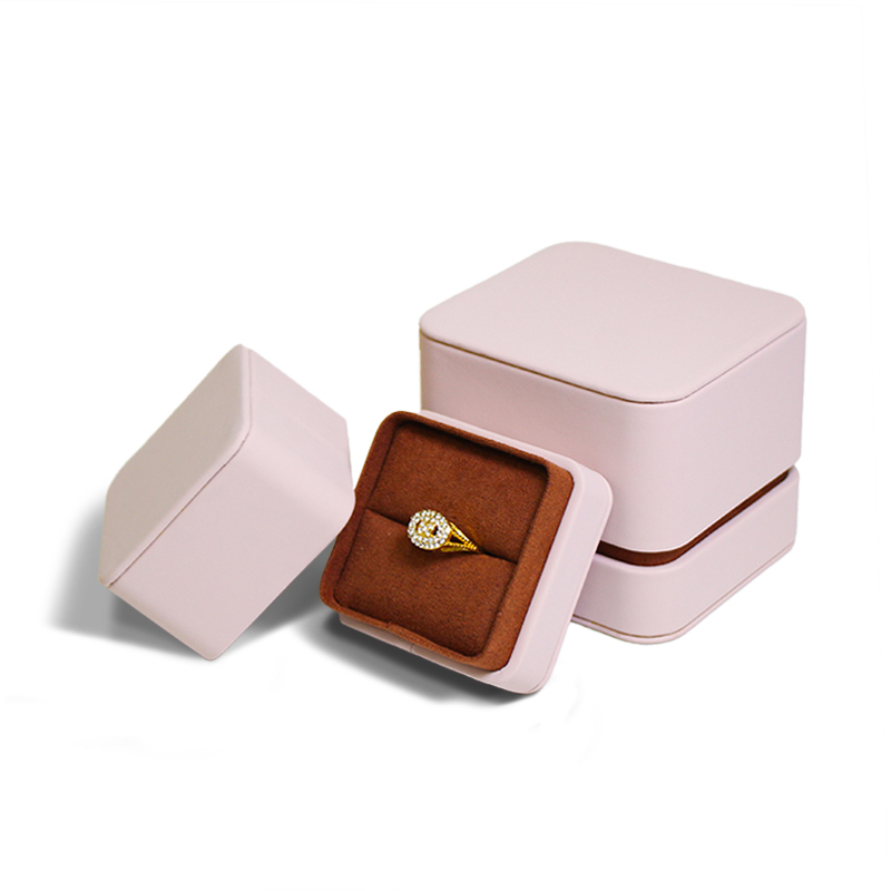 Jewellery Set Box Custom Embossed Necklace Bracelet Earring Ring Box Lid And Base Pu Leather Jewelry Box