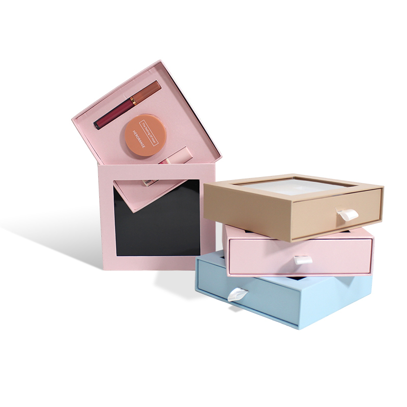 Makeup Gift Drawer Box With Window EVA Insert