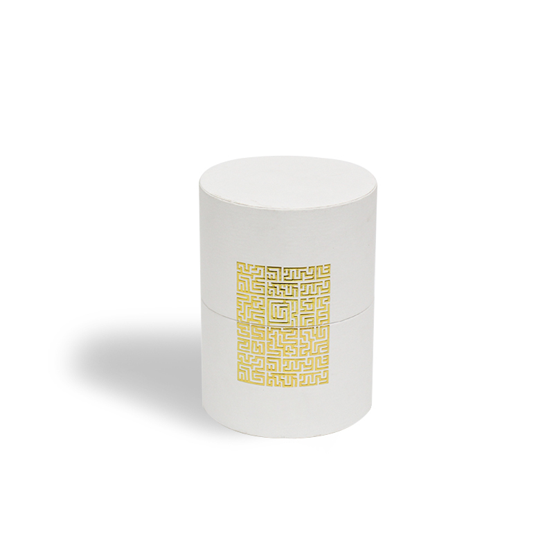 Biodegradable Paper Tube Packaging With Foil Stamped Logo And Gold Cardboard Wrapped Bottom Tube For Packaging