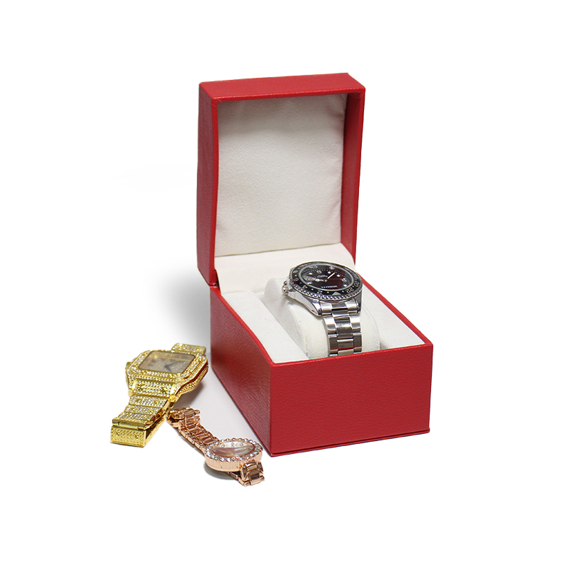 Pu Leather Gift Watch Packaging Case Fancy Paper Luxury Wrist Watch Storage Box