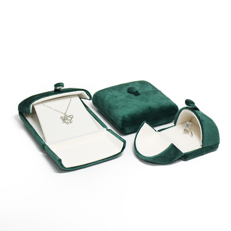 Velvet Green Luxury Microfiber Bracelet Gift Necklace Earring Microfiber Jewelry Packaging Box
