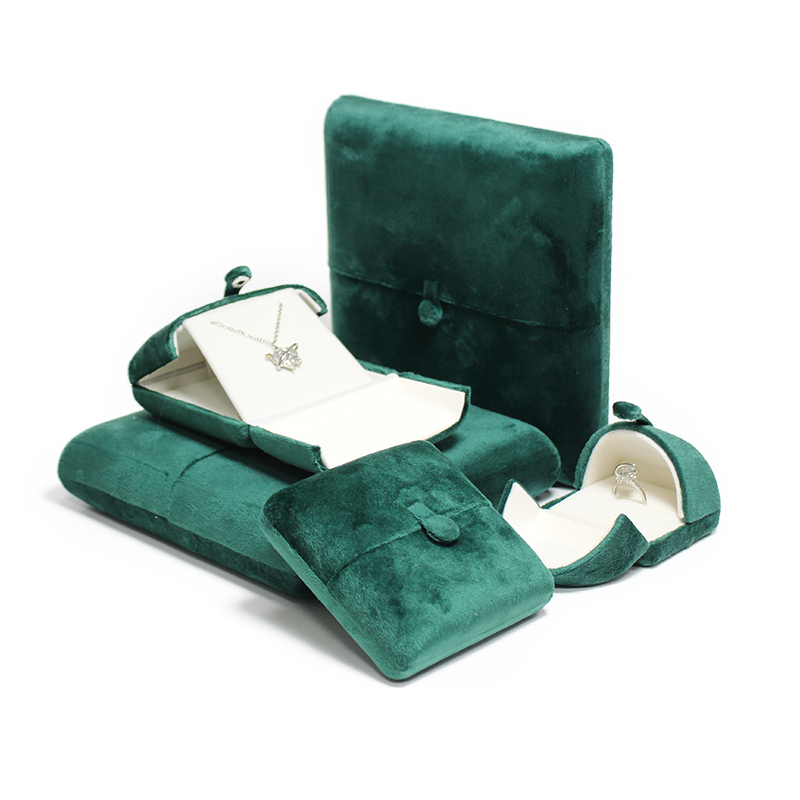 Velvet Green Luxury Microfiber Bracelet Gift Necklace Earring Microfiber Jewelry Packaging Box