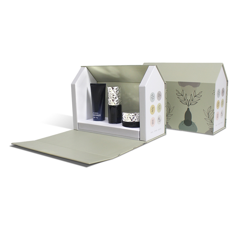 Newly Designed House-shaped Cosmetic Clamshell Magnetic Box With EVA Velvet Insert