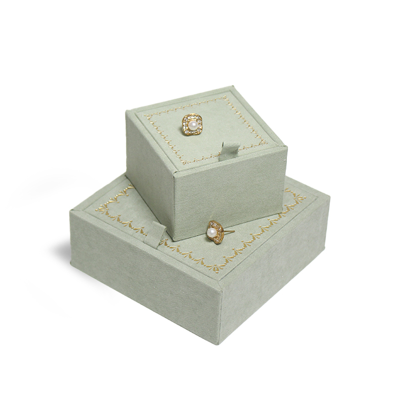 Ring Earrings Pendant Set Velvet Flap Jewelry Box