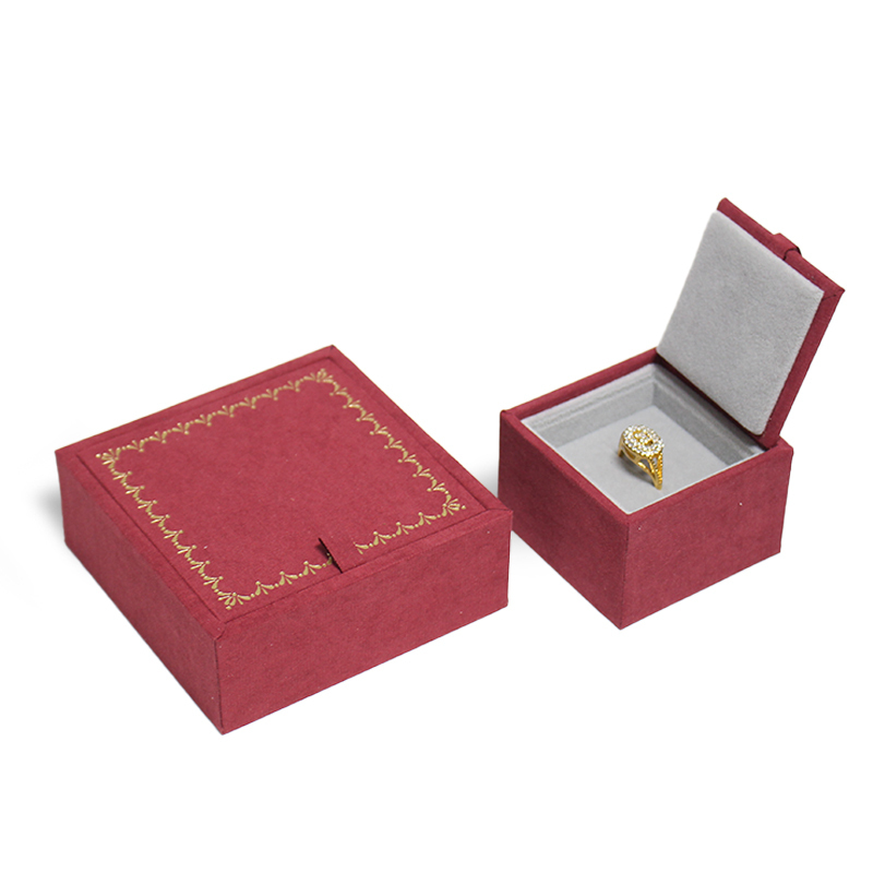 Ring Earrings Pendant Set Velvet Flap Jewelry Box