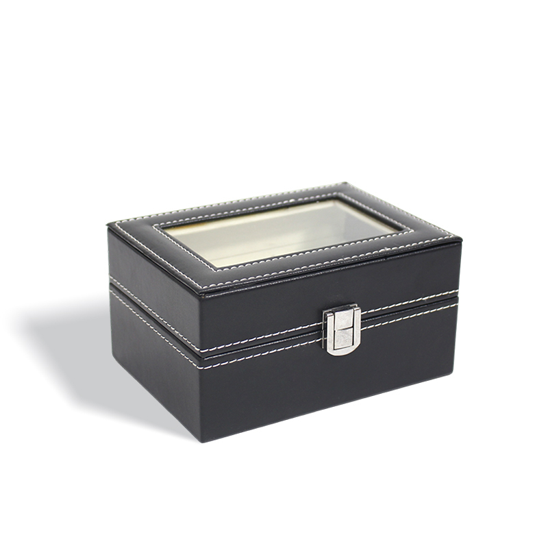 Wooden Luxury Pu Leather Watch Packaging Box with 3 Slots Pillow Insert