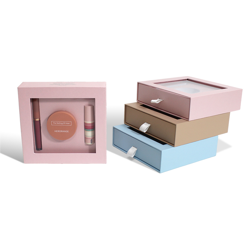 Makeup Gift Drawer Box With Window EVA Insert