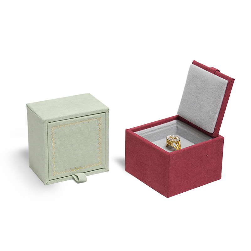 Ring Earrings Pendant Set Velvet Flap Jewelry Box