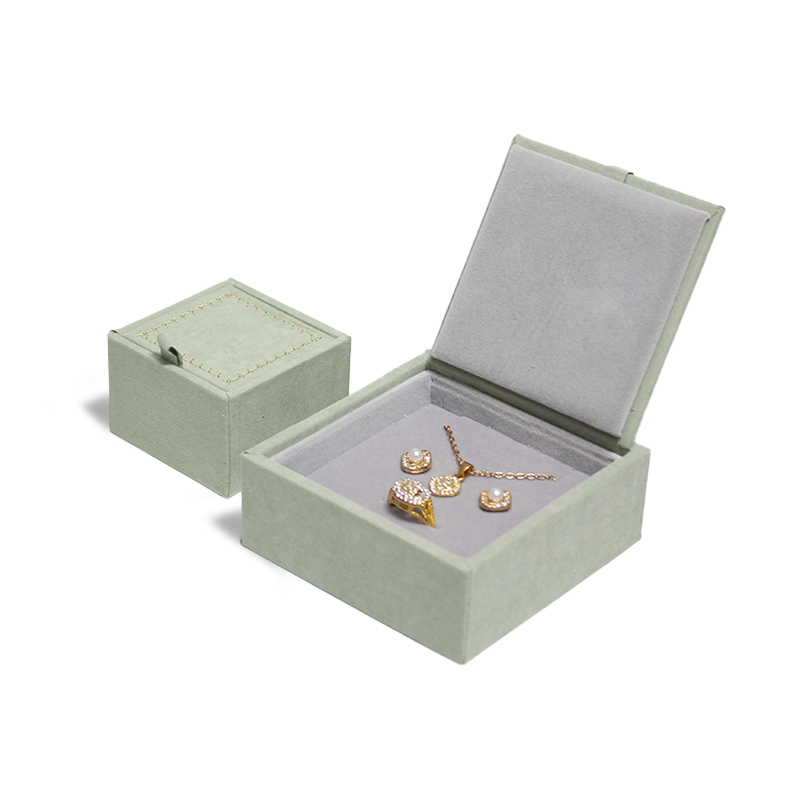 Ring Earrings Pendant Set Velvet Flap Jewelry Box