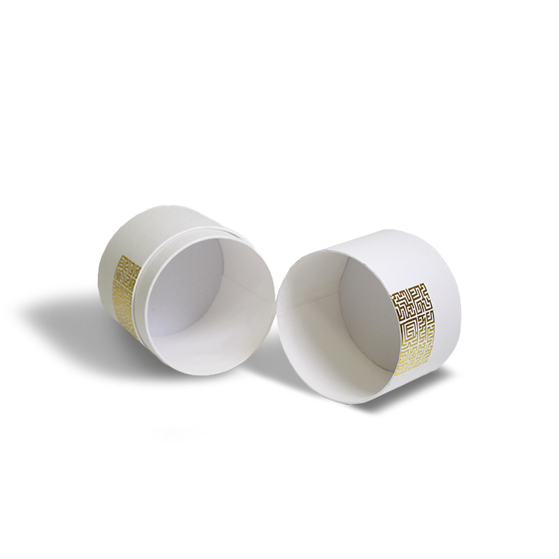 Biodegradable Paper Tube Packaging With Foil Stamped Logo And Gold Cardboard Wrapped Bottom Tube For Packaging