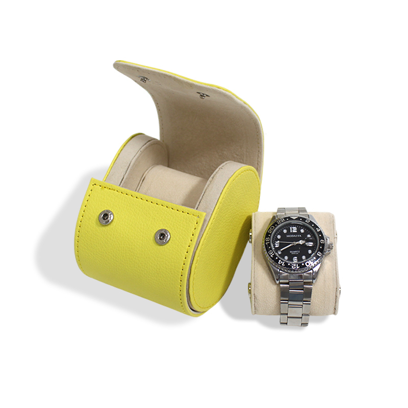 PU Leather Watch Roll Case 1 Watch Slot Display Gift Box