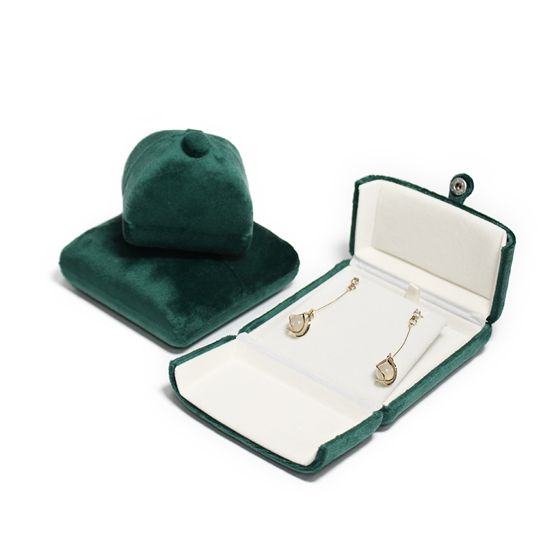 Velvet Green Luxury Microfiber Bracelet Gift Necklace Earring Microfiber Jewelry Packaging Box