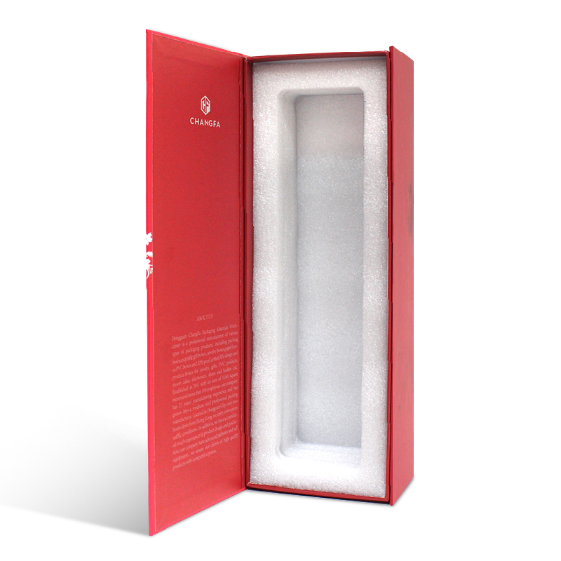 Wine Magnetic Foldable Gift Box With EPE Pearl Cotton
