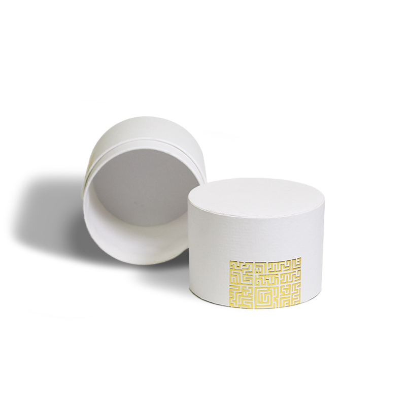 Biodegradable Paper Tube Packaging With Foil Stamped Logo And Gold Cardboard Wrapped Bottom Tube For Packaging