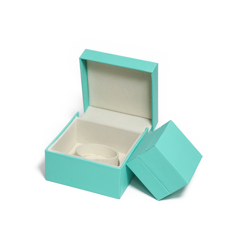 Eco-friendly Ring Box Blue Dislocation Flip Jewelry Packaging Customize Able Logo Pp Leather Material Necklace Box