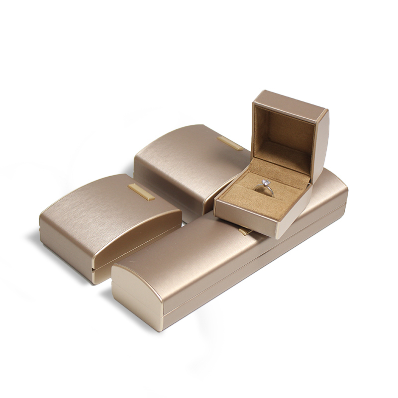 Beige Luxury Packaging Box Jewelry Set Leather Made Great For Jewelry Packaging Gift Boxes