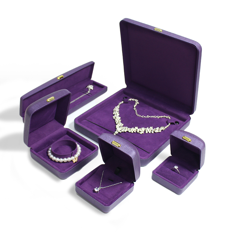 Pendant Box Leather Luxury Jewelry Box Purple Pu Jewelry Packaging Box