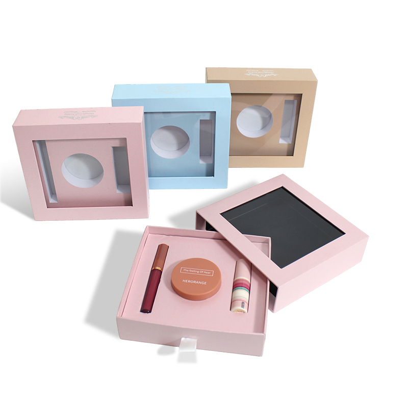 Makeup Gift Drawer Box With Window EVA Insert