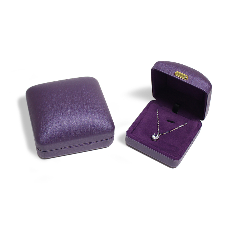 Pendant Box Leather Luxury Jewelry Box Purple Pu Jewelry Packaging Box