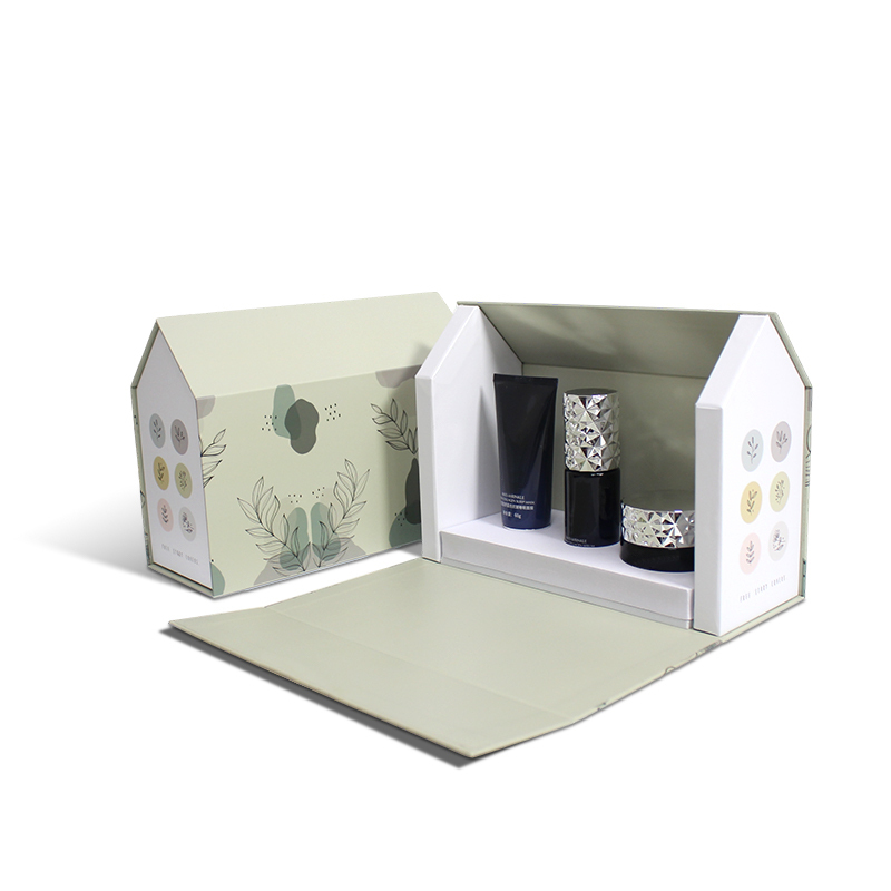 Newly Designed House-shaped Cosmetic Clamshell Magnetic Box With EVA Velvet Insert