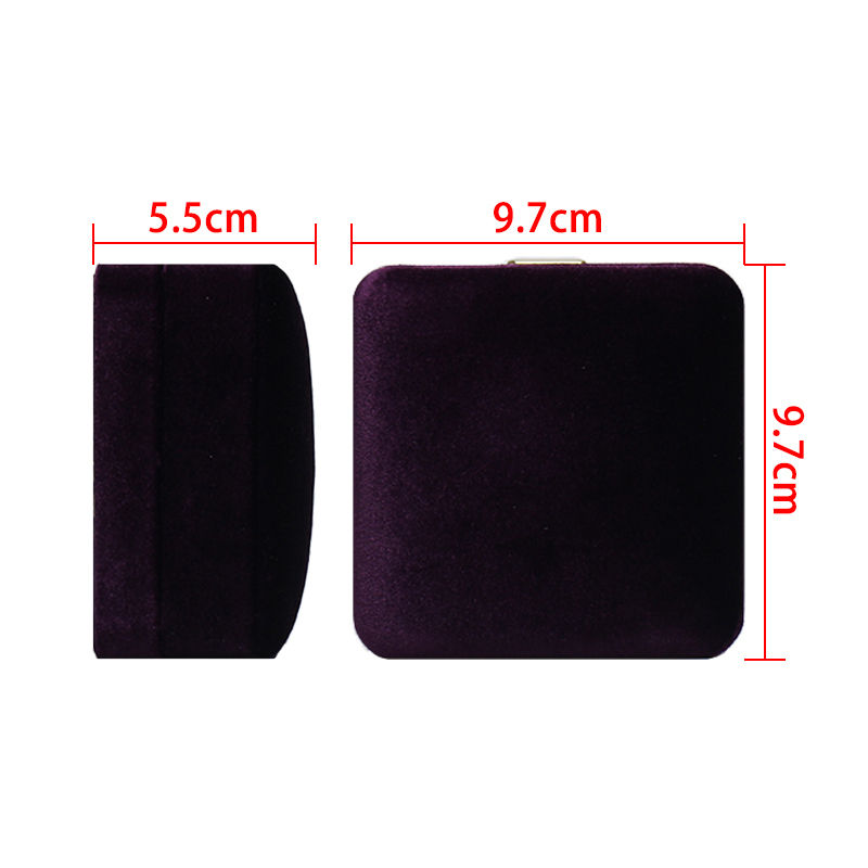 Romantic Wholesale Jewelry Box Vintage Purple Customized Logo Jewelry Box Velvet