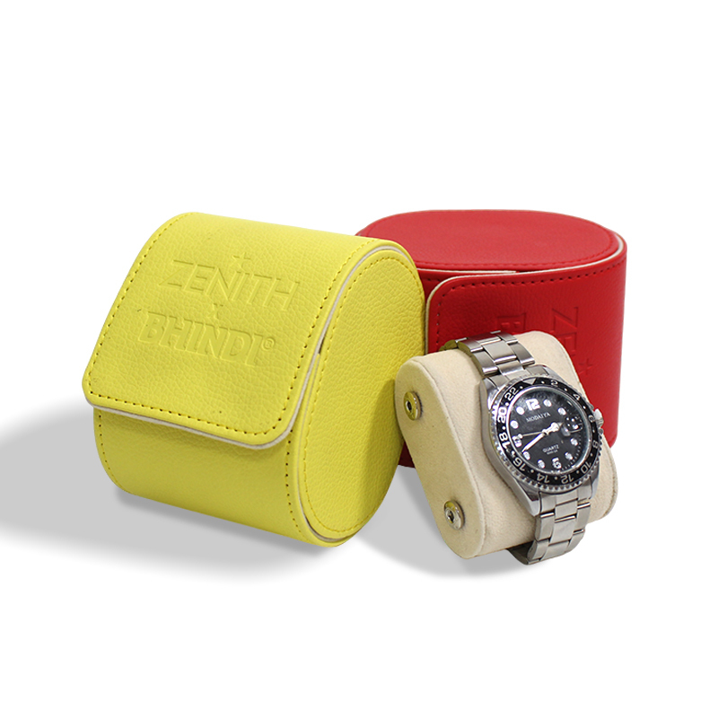 PU Leather Watch Roll Case 1 Watch Slot Display Gift Box