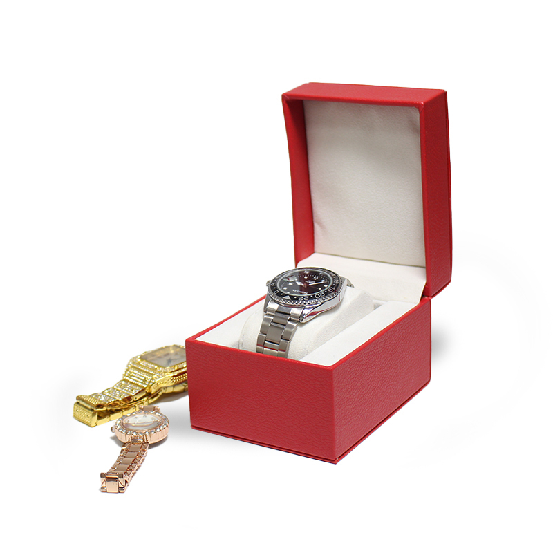 Pu Leather Gift Watch Packaging Case Fancy Paper Luxury Wrist Watch Storage Box