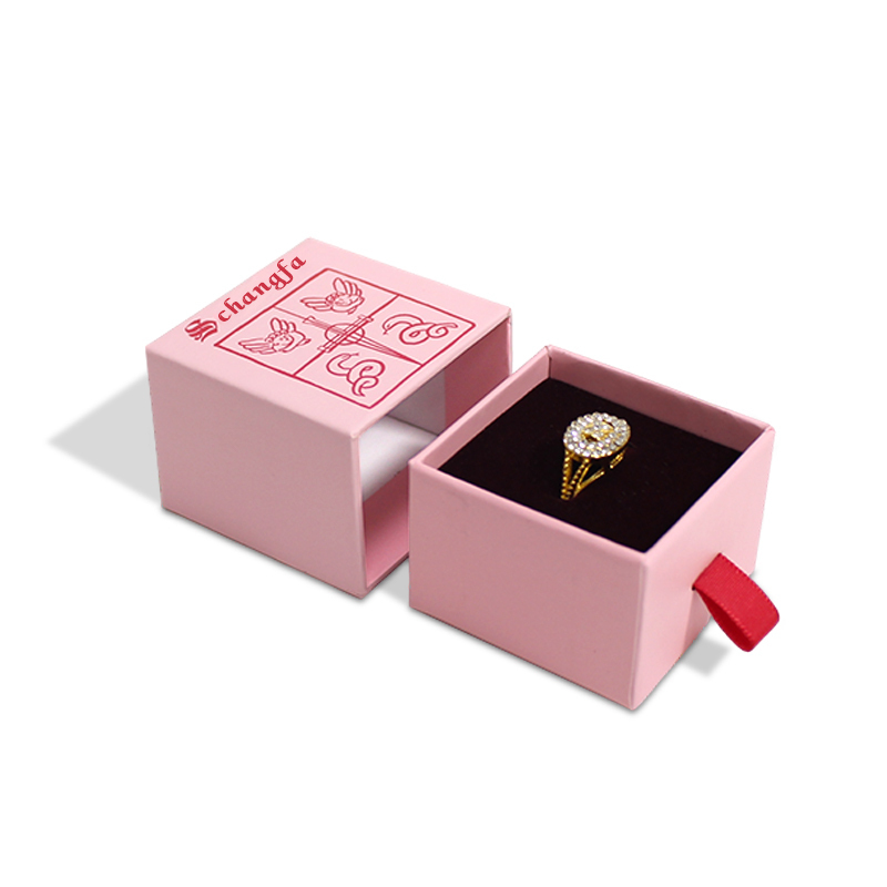 Mini Pink Rigid Paper Drawer Jewelry Box