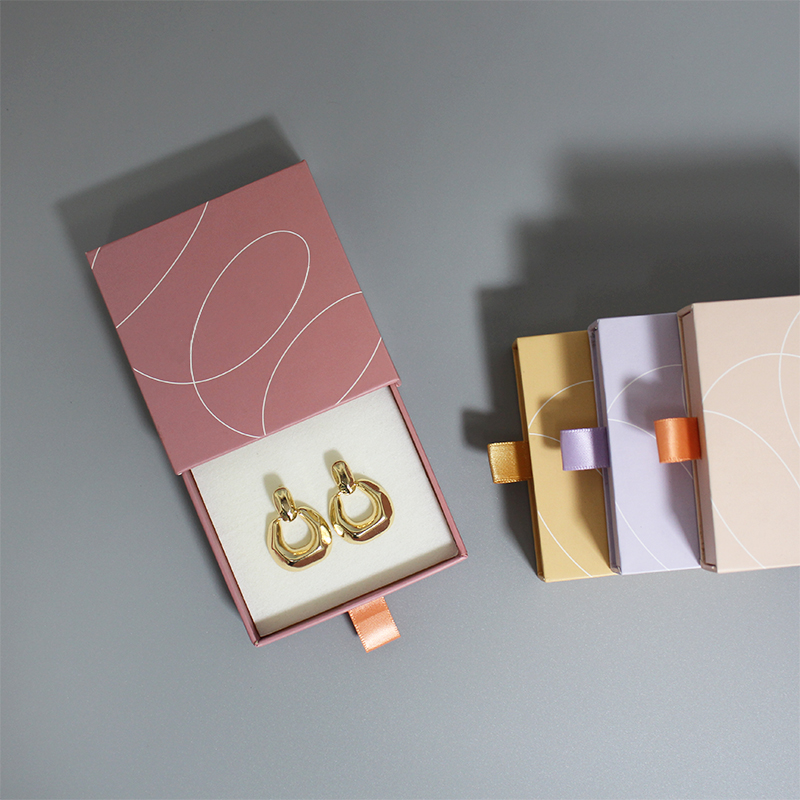 Jewelry White Drawer Box Cardboard Packaging Velvet Foam Insert