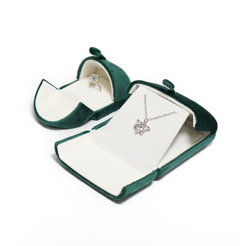 Velvet Green Luxury Microfiber Bracelet Gift Necklace Earring Microfiber Jewelry Packaging Box