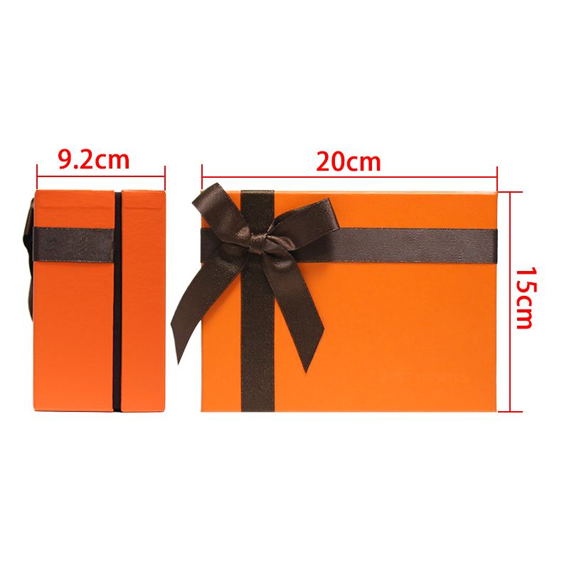 Luxury Orange Lid Base Paper Jewelry Gift Box Personalised Logo End Jewellery Packaging Box