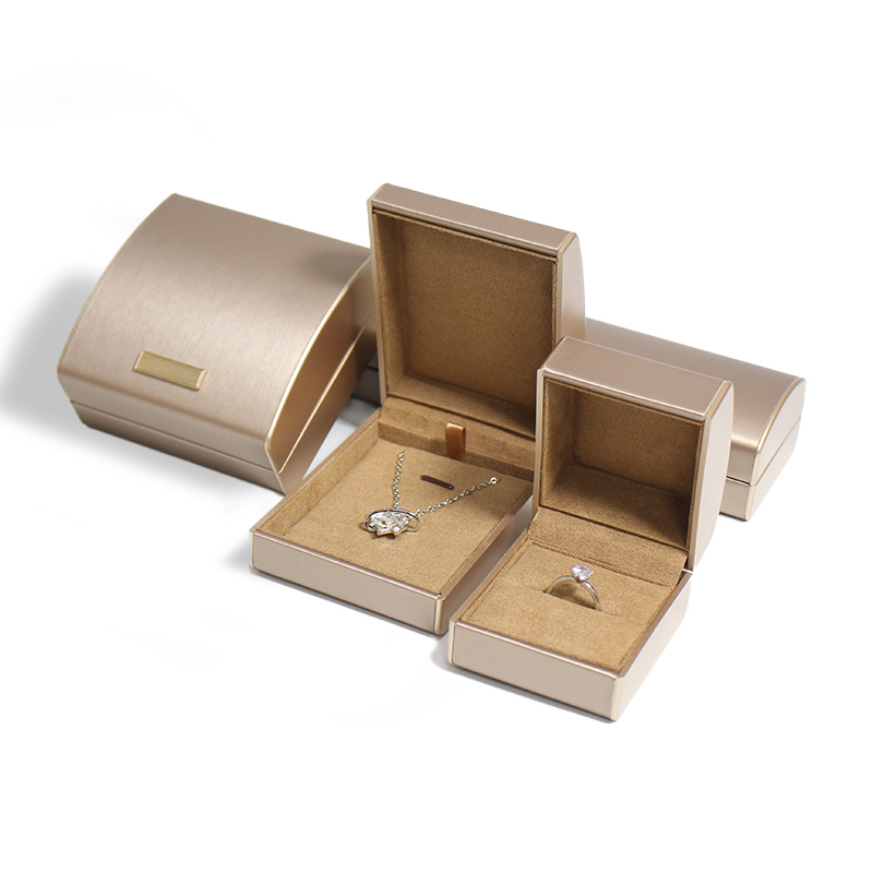 Beige Luxury Packaging Box Jewelry Set Leather Made Great For Jewelry Packaging Gift Boxes