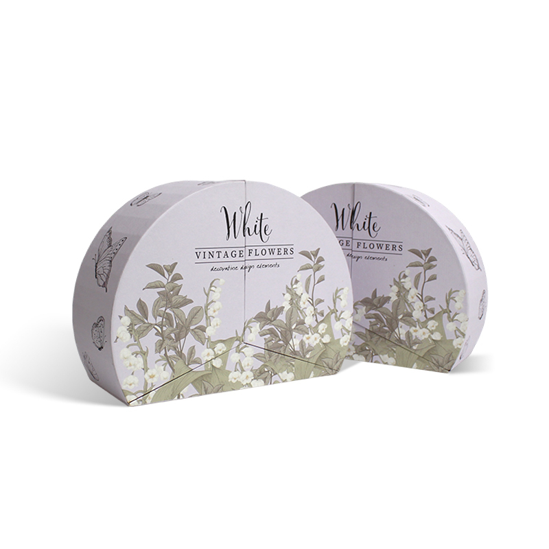 Half Round Double Door Rigid Cardboard Candle Box From EVA Velvet insert