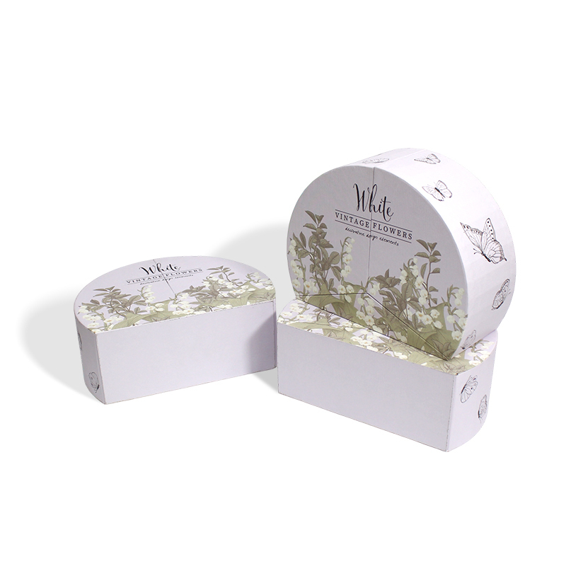 Half Round Double Door Rigid Cardboard Candle Box From EVA Velvet insert