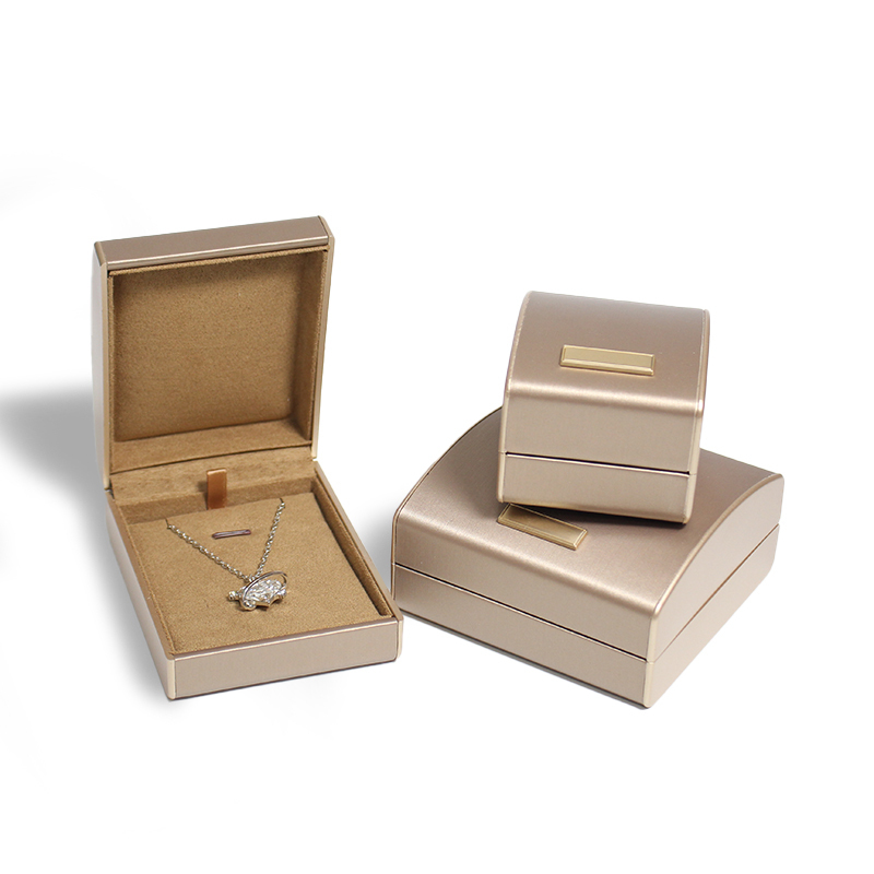 Beige Luxury Packaging Box Jewelry Set Leather Made Great For Jewelry Packaging Gift Boxes