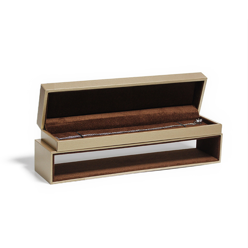 Luxury Leather Paper Jewelry Box Rectangle Shape for Necklace Ring Bracelet Packaging Set