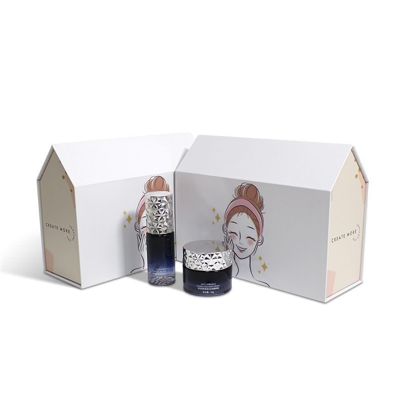 Newly Designed House-shaped Cosmetic Clamshell Magnetic Box With EVA Velvet Insert