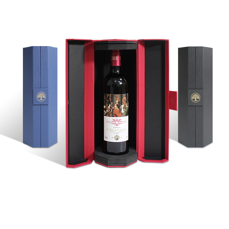 Wine Magnetic Hexagon Tube Paper Box Foam EVA Insert