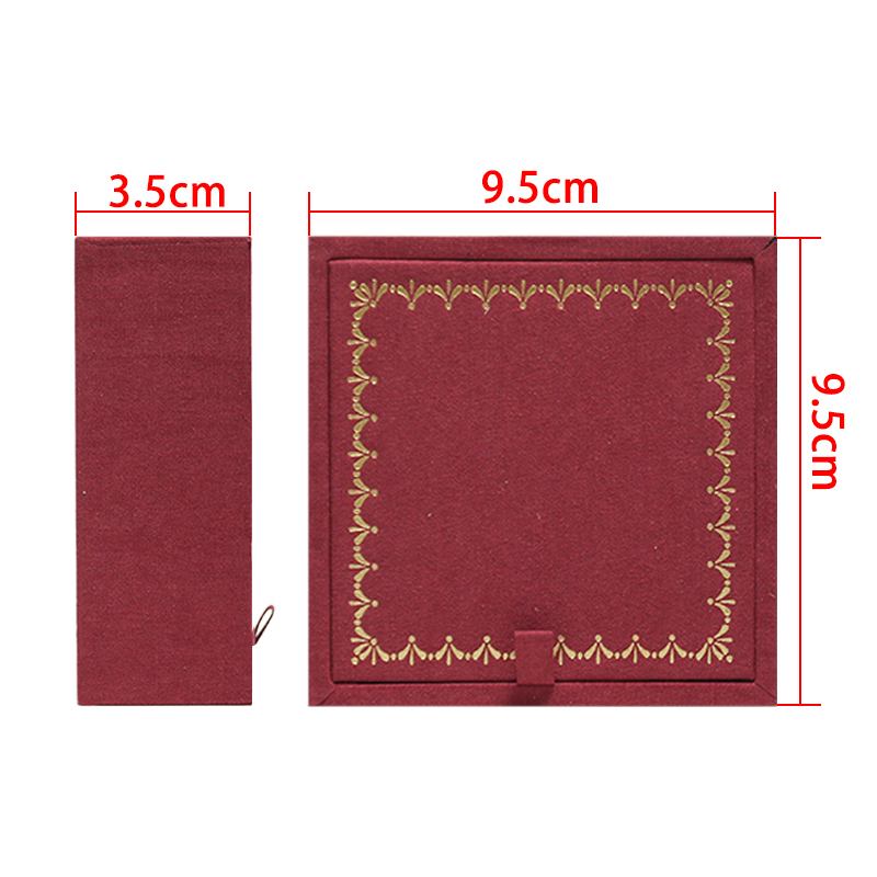 Ring Earrings Pendant Set Velvet Flap Jewelry Box