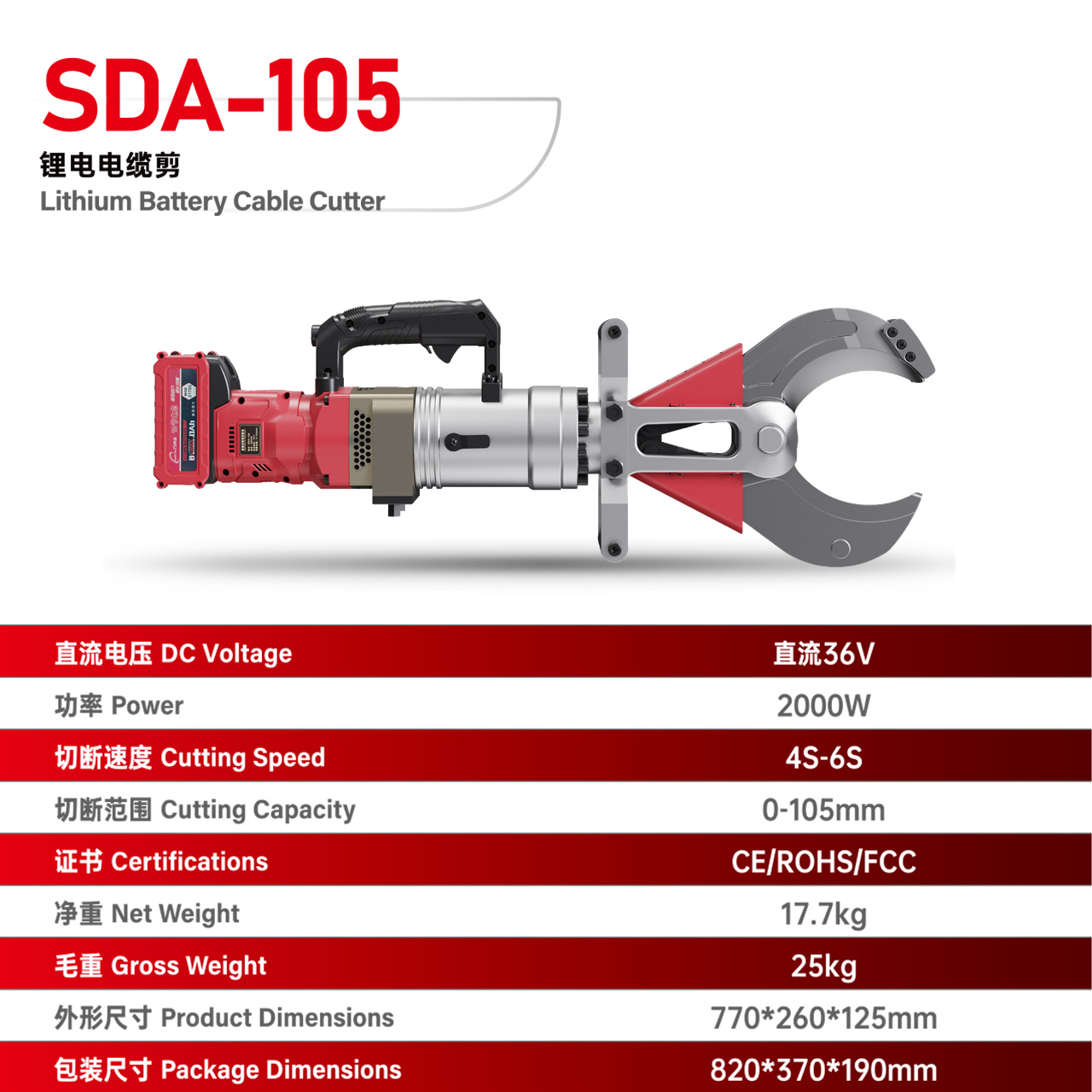 SDA-105锂电电缆剪