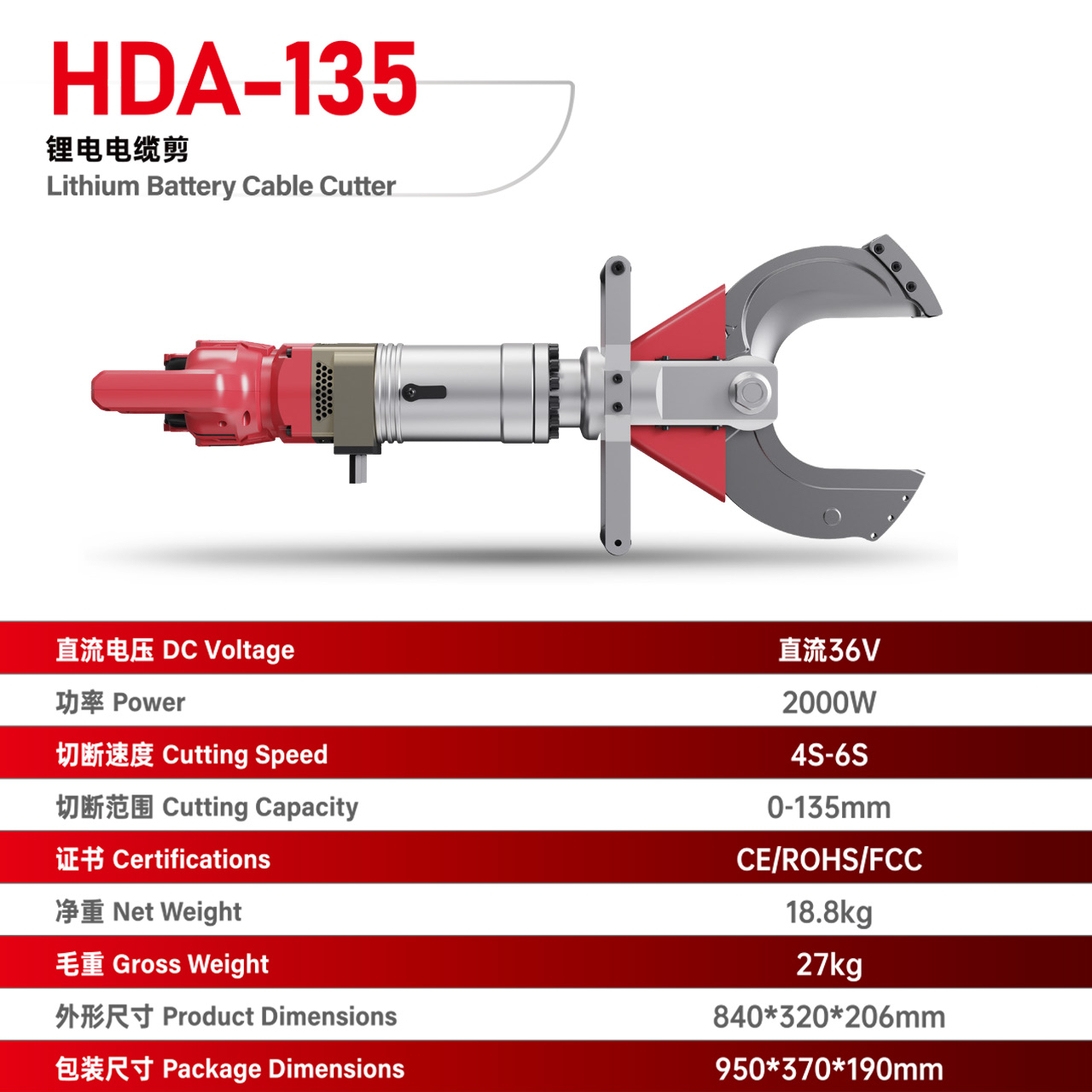 HDA-135 锂电电缆剪