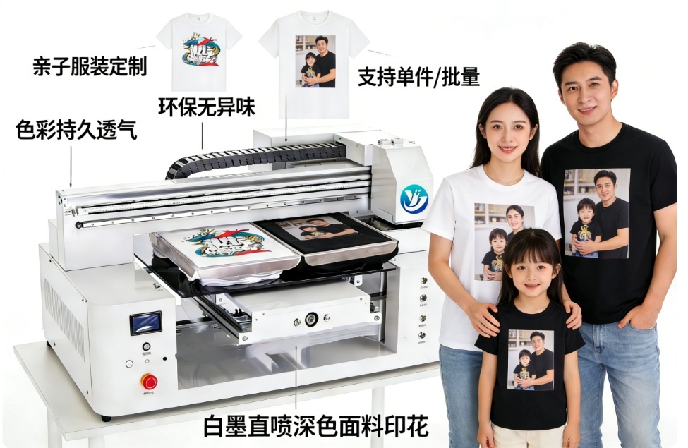 深圳市佳印科技DTG服装直喷打印机厂家在定制亲子装中个性印花的应用与优势