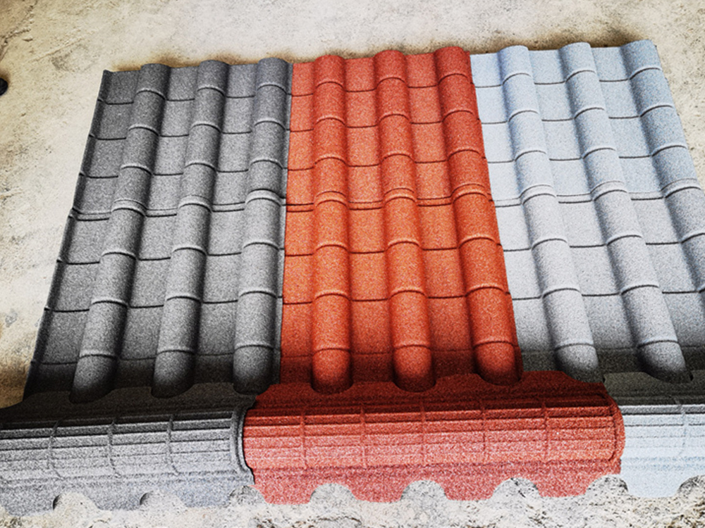 仿古彩石金属瓦