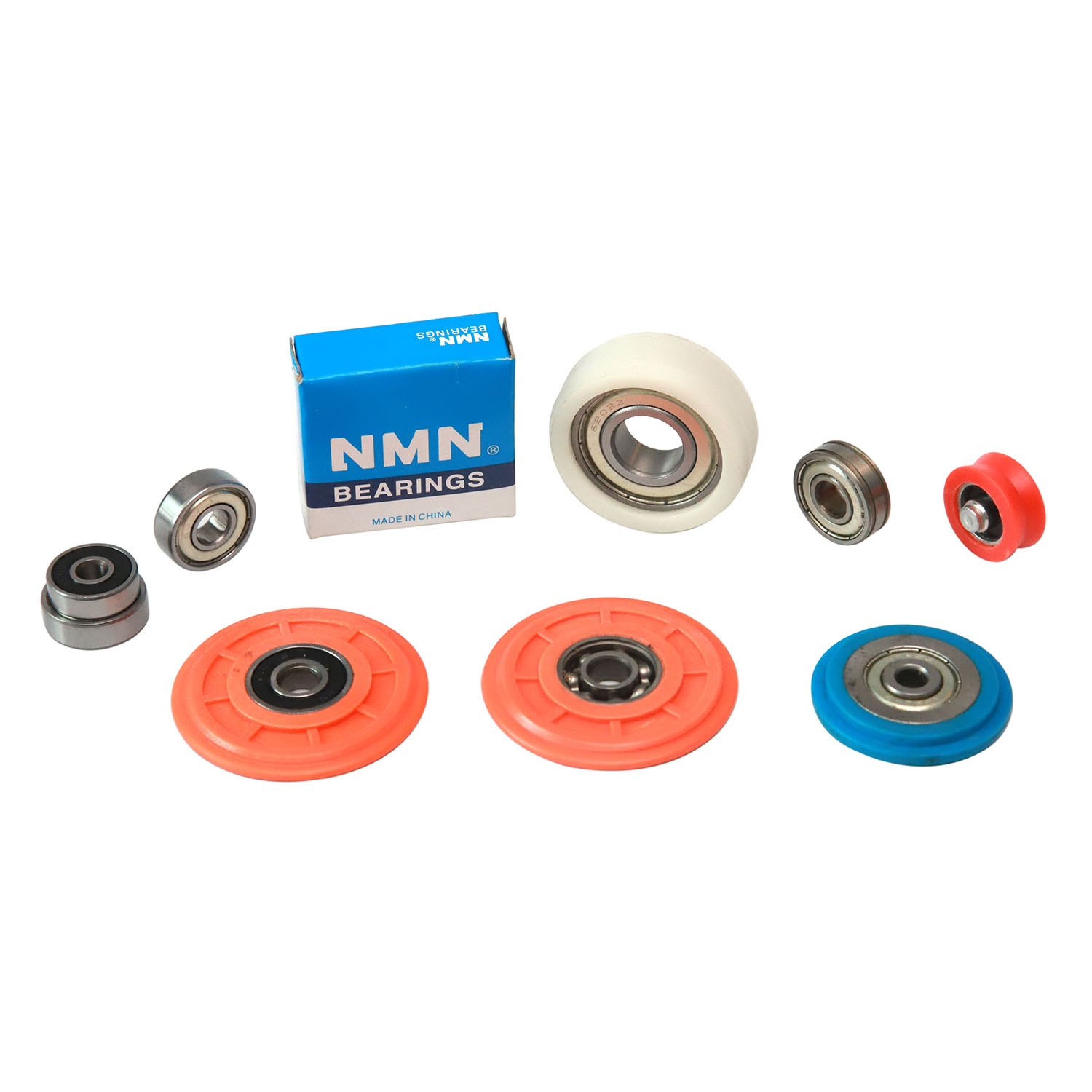 M3 M4 M6 M10 Plastic Bearing with Stainless Steel Screw Bolt PU Polyurethane Rubber Coated Soft Pulley Roller Guide Wheel