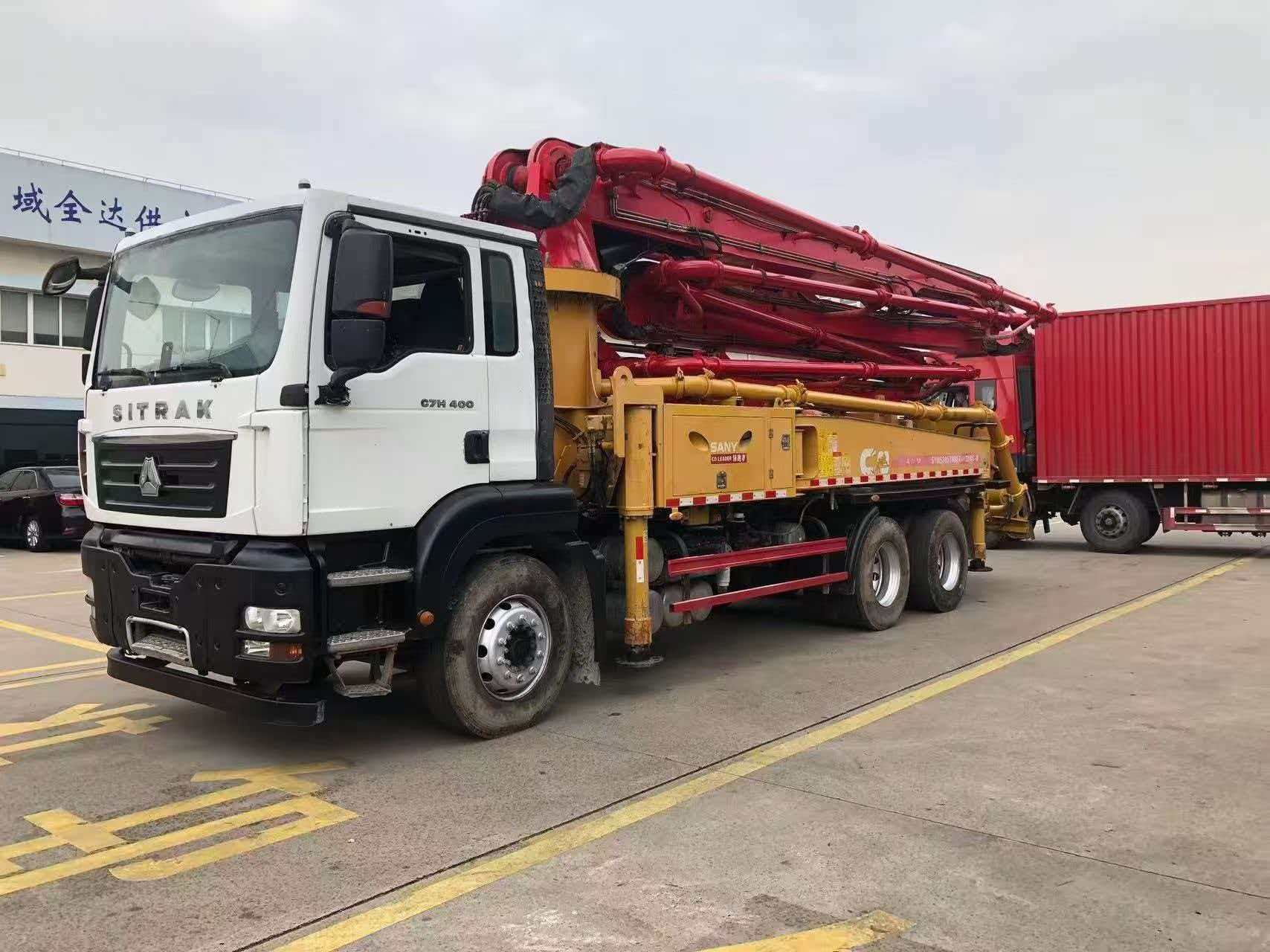 Sany 49-meter pump truck with Sinotruk chassis and Sany superstructure